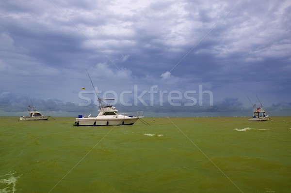 Africa Saly Senegal green ocean boat Stock photo © lunamarina