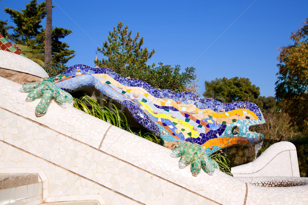 Dragon salamandra of gaudi  in park guell Stock photo © lunamarina