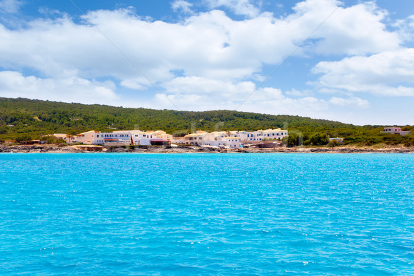 Formentera Es Calo San Agusti houses sea view Stock photo © lunamarina