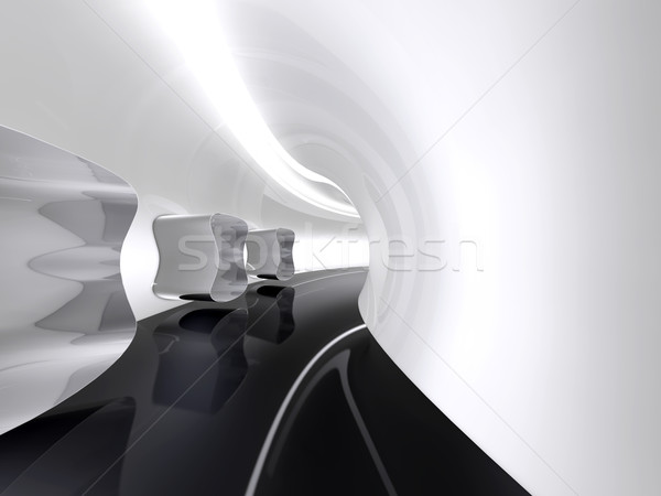 Futuristic architecture space round corridor like sci-fi indoor Stock photo © lunamarina