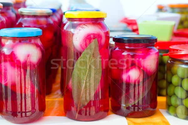 mediterranean pickled onions in red vinegar Stock photo © lunamarina