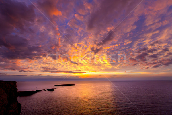 Stock photo: Menorca sunset in Cap de Caballeria cape at Balearic