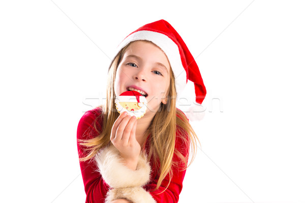 Zdjęcia stock: Christmas · Święty · mikołaj · jedzenie · cookie · blond