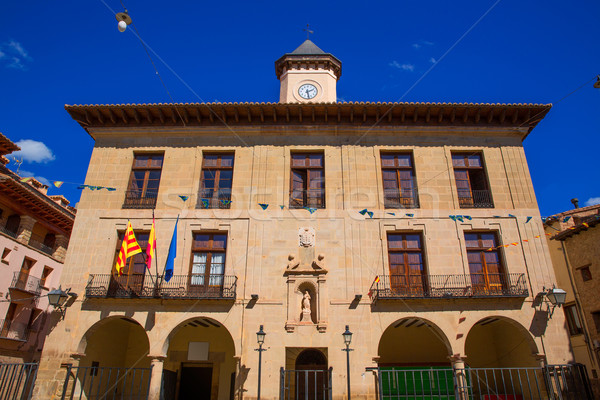 Mora de Rubielos Teruel Town Hall square Aragon Stock photo © lunamarina