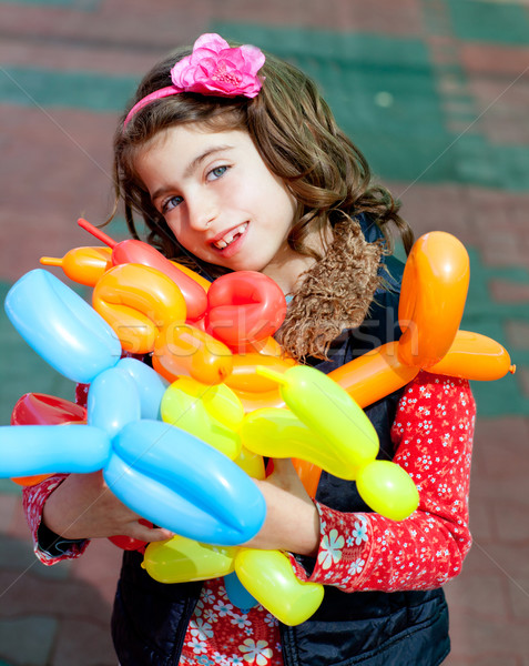 balloon twisting art children happy Stock photo © lunamarina