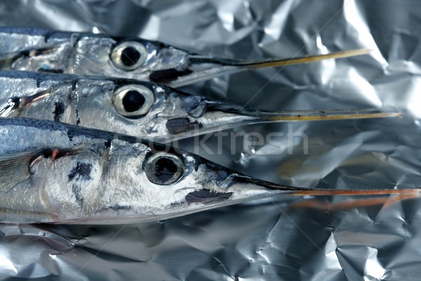 three needle fish, uncooked macro studio shot Stock photo © lunamarina