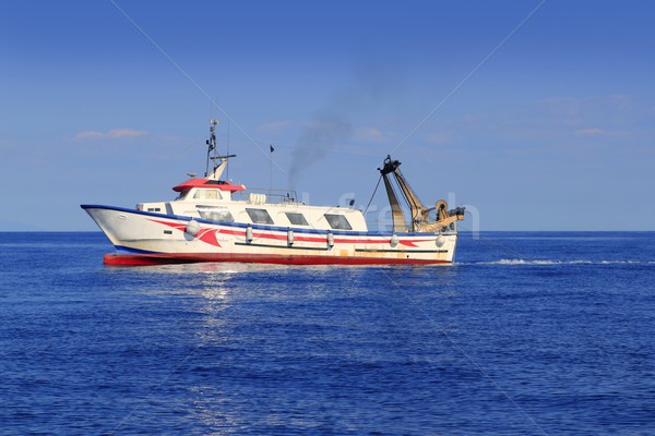 лодка рабочих Средиземное море морской синий воды Сток-фото © lunamarina