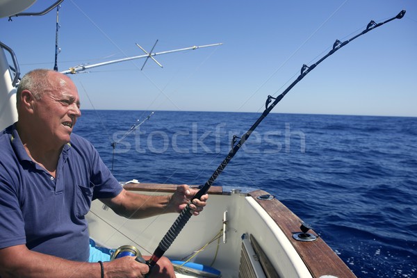 Pêcheur supérieurs grand jeu sport [[stock_photo]] © lunamarina