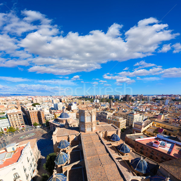 Valencia orizont la catedrală Spania Imagine de stoc © lunamarina