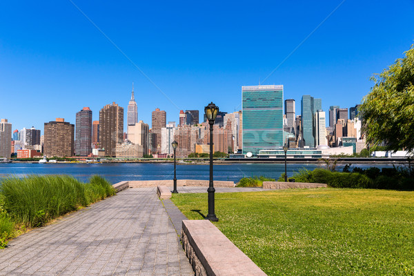 Manhattan New York sunny skyline East River NYC Stock photo © lunamarina