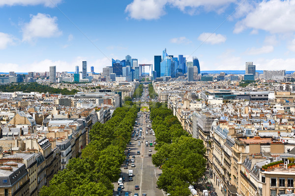 Paris Skyline Verteidigung Antenne Frankreich Stock foto © lunamarina