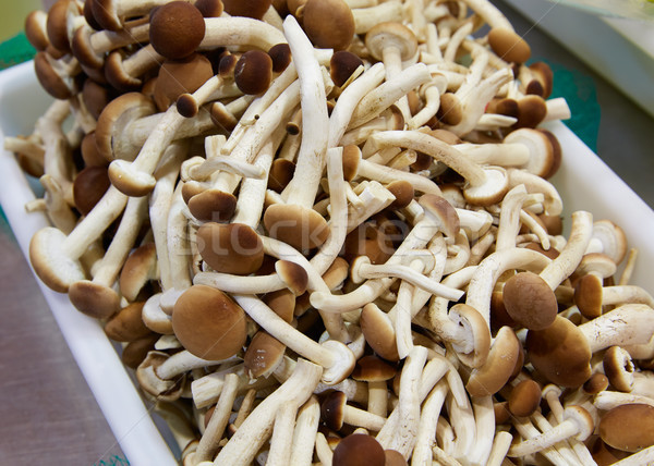 Noir peuplier champignons cuisine blanche plateau [[stock_photo]] © lunamarina