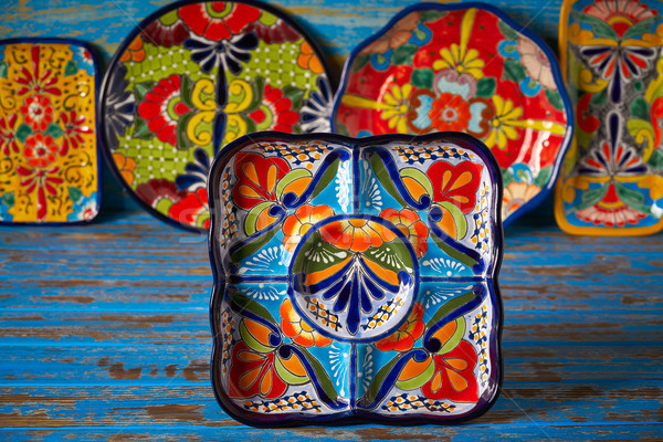 墨西哥人 陶器 風格 墨西哥 托盤 手 商業照片 © lunamarina