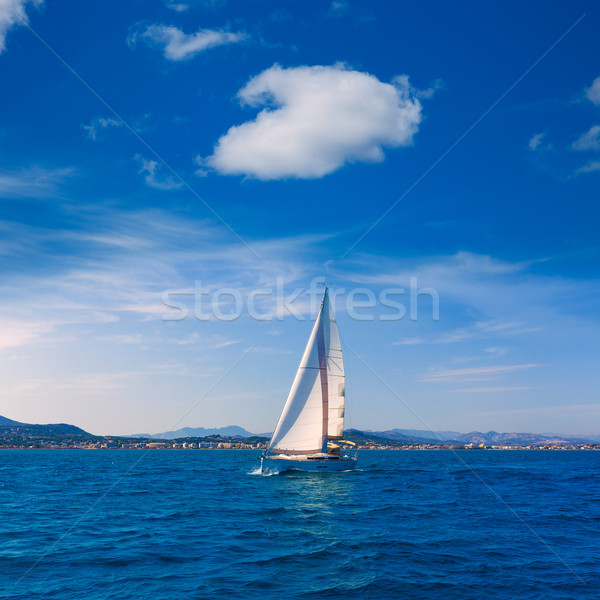 Foto stock: Velero · vela · mediterráneo · España · playa · agua