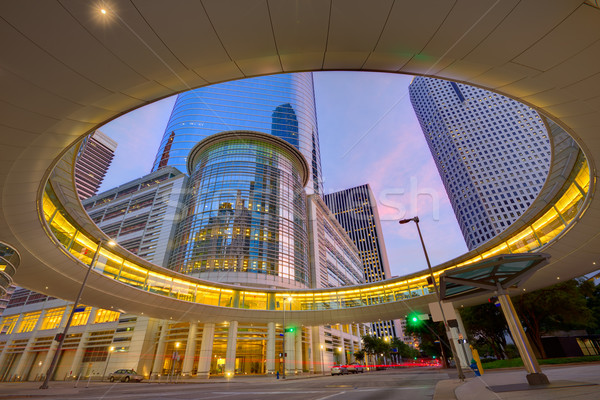 Houston Downtown sunset skyscrapers Texas Stock photo © lunamarina