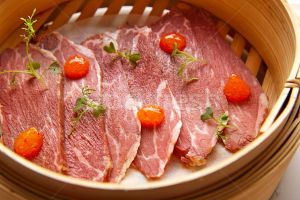 Iberian pork ham with XO sauce Stock photo © lunamarina