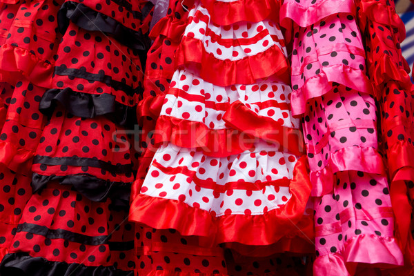 Rot rosa Kostüme Flamenco Tänzerin Stock foto © lunamarina