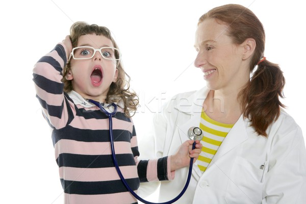 Little girl gesture pretending doctor Stock photo © lunamarina