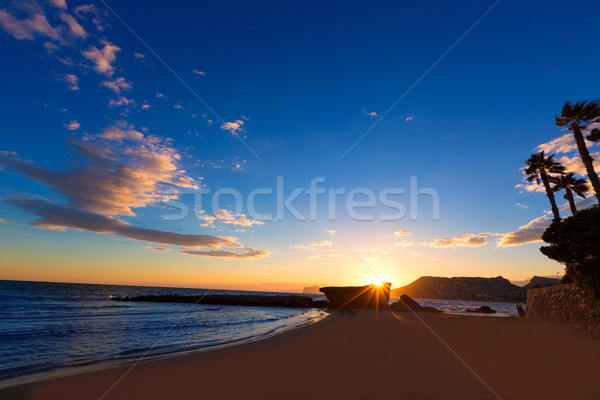 Calpe Alicante sunset at beach Cantal Roig in Spain Stock photo © lunamarina