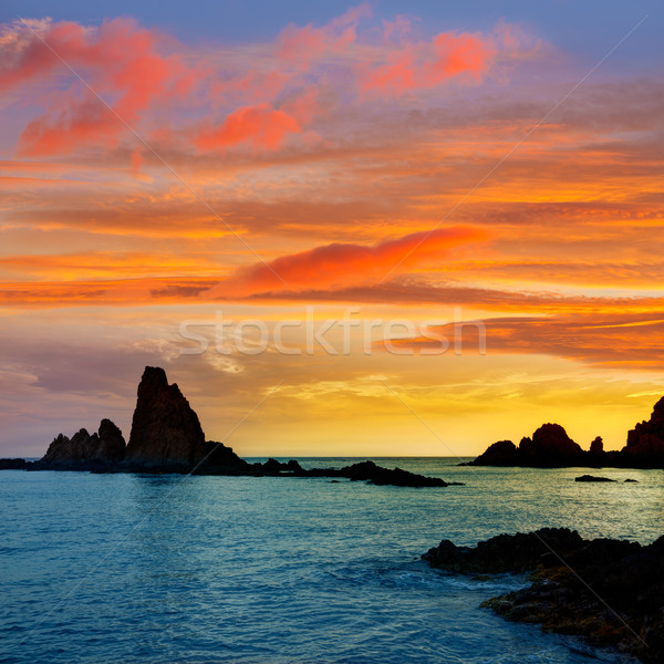 Stock photo: Almeria Cabo de Gata las Sirenas sunset