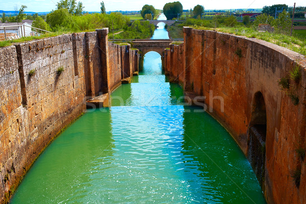 Canal de Castilla Channel Saint James Way Fromista Stock photo © lunamarina