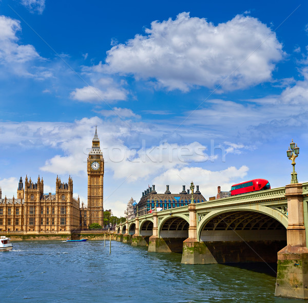 Stock photo: Big Ben London Clock tower in UK Thames