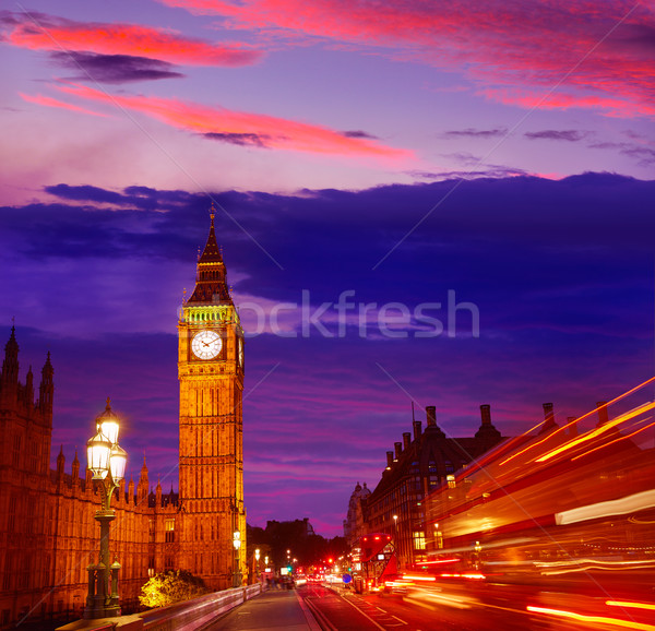 Foto stock: Big · Ben · relógio · torre · Londres · inglaterra · céu