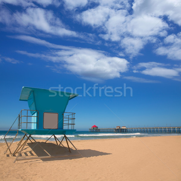 Strand pier surfen stad USA badmeester Stockfoto © lunamarina