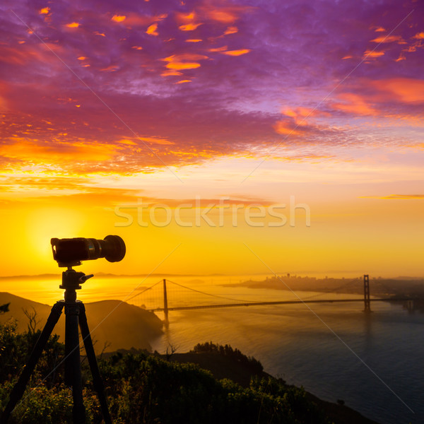 Golden Gate Bridge San Francisco sunrise Californie USA photo [[stock_photo]] © lunamarina