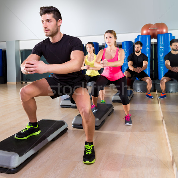 Stockfoto: Cardio · stap · dans · groep · fitness · gymnasium