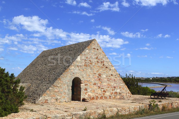 triangle stone masonry Ses Salines formentera Stock photo © lunamarina