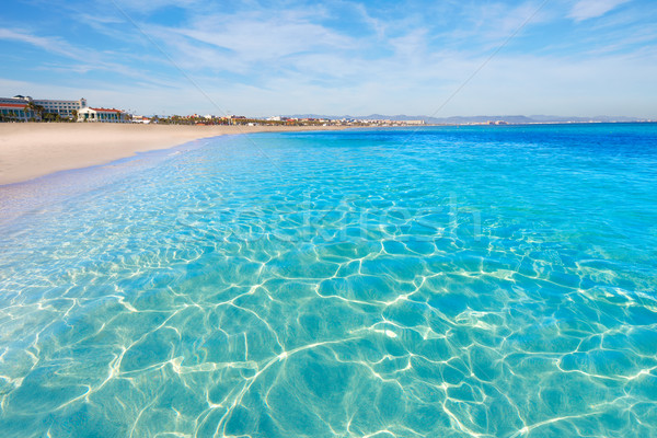 Valence Plage Espagne Mer Eau Photo Stock Tono