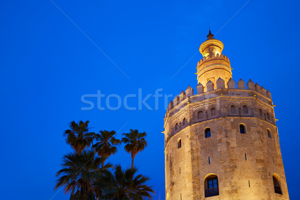 Stock photo: Seville torre del Oro sunset Sevilla Andalusia