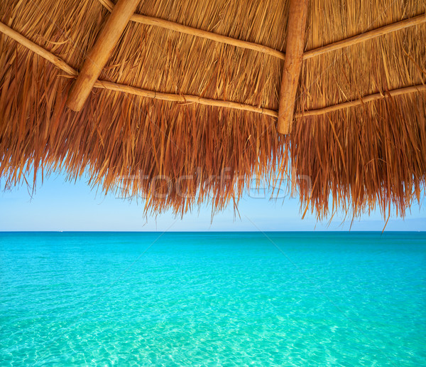 Caribbean beach sunroof in riviera Maya Stock photo © lunamarina