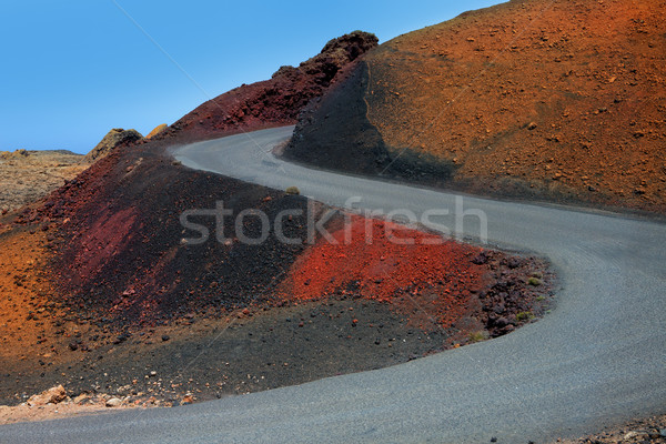 Lanzarote Timanfaya Fire Mountains road Stock photo © lunamarina