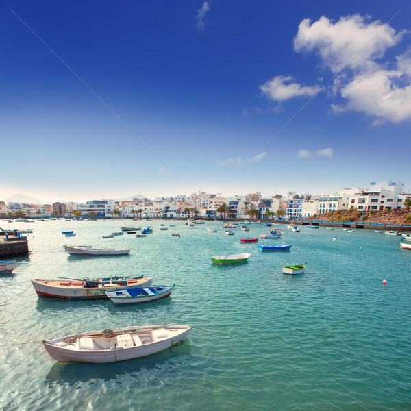Arrecife in Lanzarote Charco de San Gines boats Stock photo © lunamarina