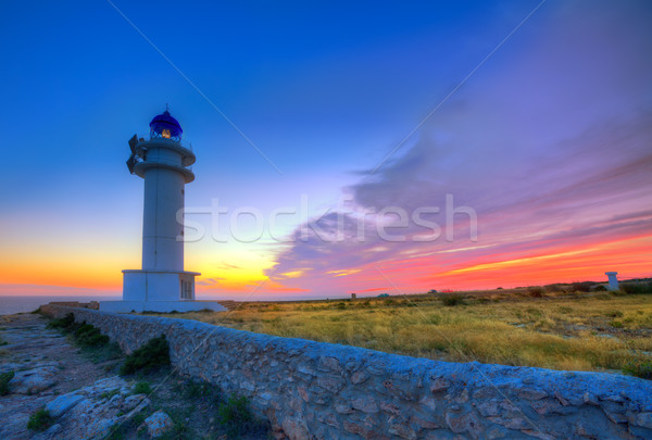 Barbaria Berberia Cape Lighthouse Formentera sunset Stock photo © lunamarina