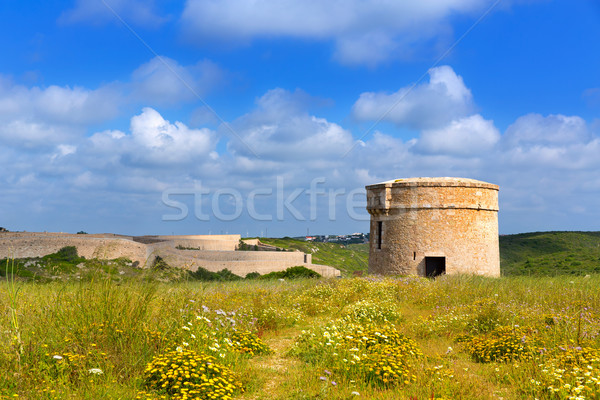 Menorca La Mola watchtower tower Cala Teulera in Mahon Stock photo © lunamarina