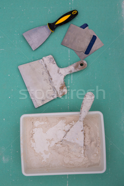 Ferramentas gesso como verde drywall Foto stock © lunamarina