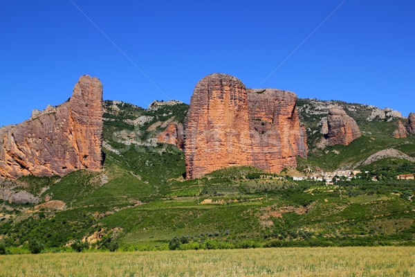 Mallos de Riglos icon shape mountains in Huesca Stock photo © lunamarina