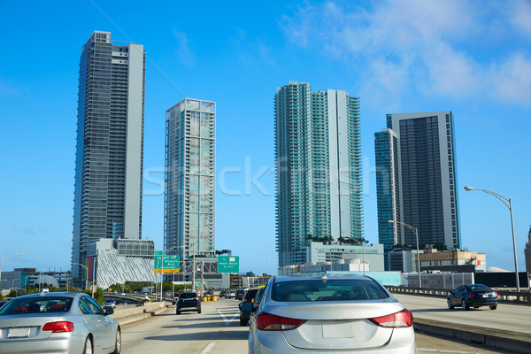 [[stock_photo]]: Miami · trafic · conduite · plage · Floride · centre-ville