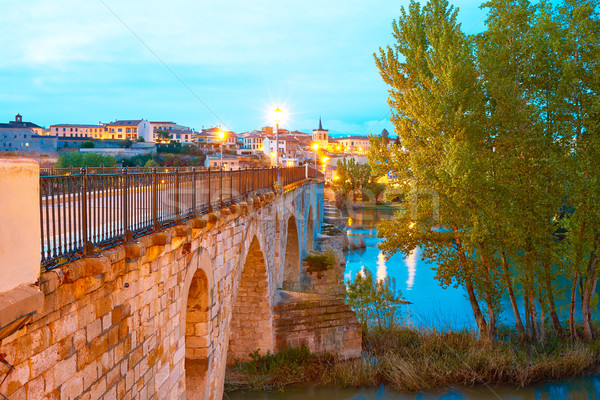 Zamora Puente de Piedra bridge on Duero Stock photo © lunamarina