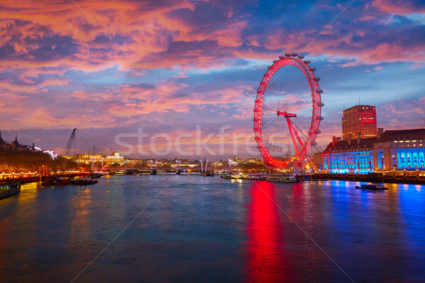Лондон закат Темза реке большой Бен Англии Сток-фото © lunamarina