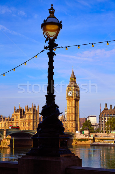 Big Ben klok toren theems rivier Londen Stockfoto © lunamarina