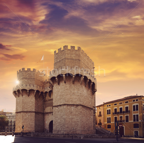 Torres de Serrano towers in Valencia Stock photo © lunamarina
