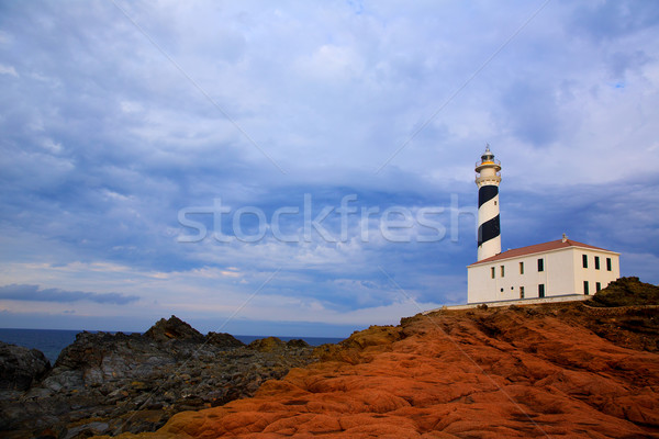 Cap de Favaritx sunset lighthouse cape in Mahon Stock photo © lunamarina