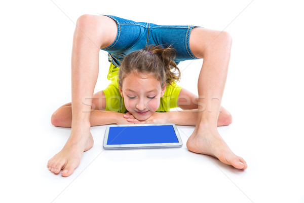 Flexível criança menina jogar branco Foto stock © lunamarina