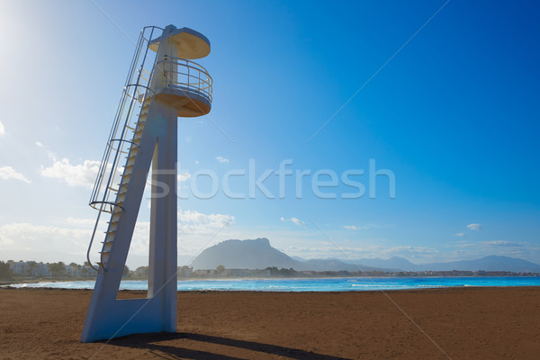 Plajă turn marea mediterana apă natură mare Imagine de stoc © lunamarina
