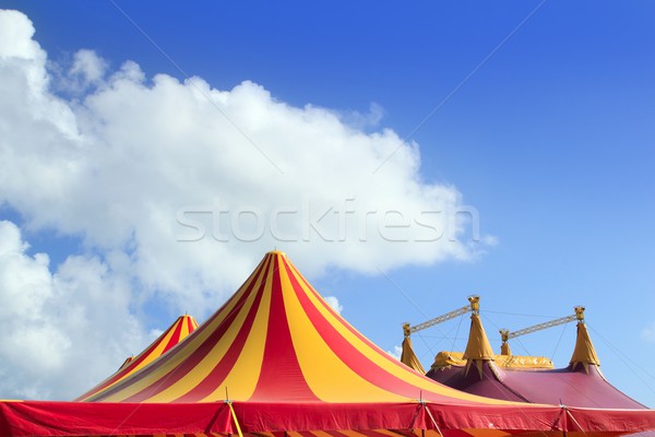 馬戲團 帳篷 紅色 橙 黃色 模式 商業照片 © lunamarina
