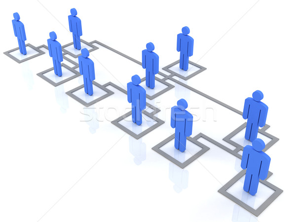 Organisatie grafiek Blauw groep mensen permanente business Stockfoto © Lupen
